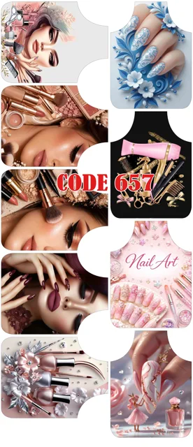 کد 657 پنل پیشبند 9 عددی در اندازه 80*60 جنس ساتن